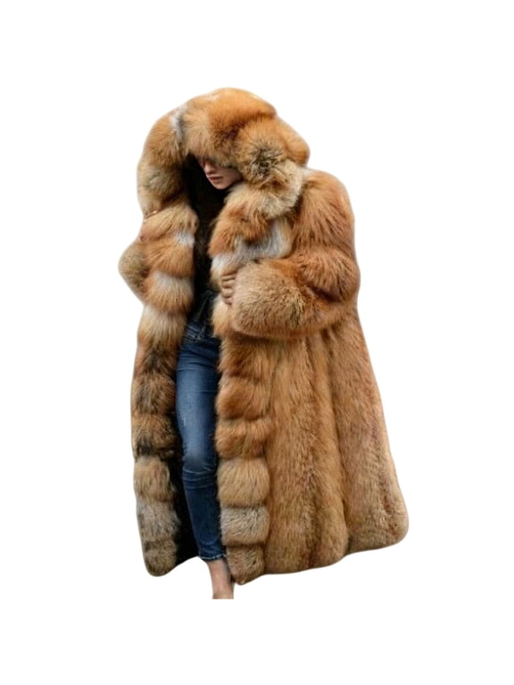 Women's Winter Warm Leather Jacket - Elegant Slim Fit Coat with Loose Neck Collar, Furry Outerwear Suitable for Fall/Winter, Machine Washable Cold Weather Jacket