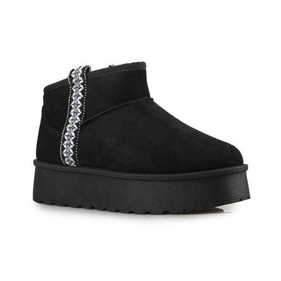 Women's Winter Warm Faux Fur Lined Platform Winter Ankle High Boots