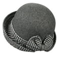 thumbnail image 1 of Women's Winter Warm Fisherman Pot Hat, Classic Dome Bowler Hat with Small Brim, Soft Felted Polyester Bell-Shaped Cap for Autumn Winter Fashion, Outdoor and Holiday Parties - Grey, 1 of 3