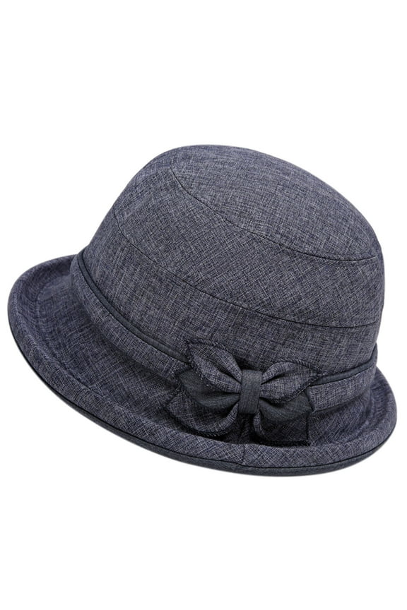 Women's Winter Warm Fisherman Pot Hat, Classic Dome Bowler Hat with Small Brim, Soft Felted Polyester Bell-Shaped Cap for Autumn Winter Fashion, Outdoor and Holiday Parties - Blue