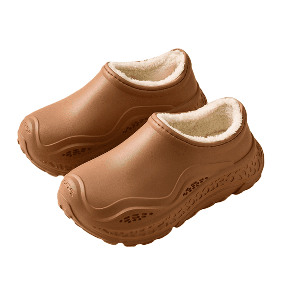 Women’s Winter Warm Fleece Lined Clog Slippers, Cozy Plush EVA Platform Shoes with Anti-Slip Tire Sole, Indoor Outdoor Waterproof House Shoes, Perfect Christmas Gift for Her