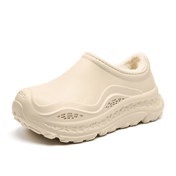 Women’s Winter Warm Fleece Lined Clog Slippers, Cozy Plush EVA Platform Shoes with Anti-Slip Tire Sole, Indoor Outdoor Waterproof House Shoes, Perfect Christmas Gift for Her