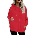 thumbnail image 1 of Women's Winter Warm Fleece Lined Hoodies Oversized Sweatshirts Casual Loose Solid Pullover Sweaters with Pockets, 1 of 7