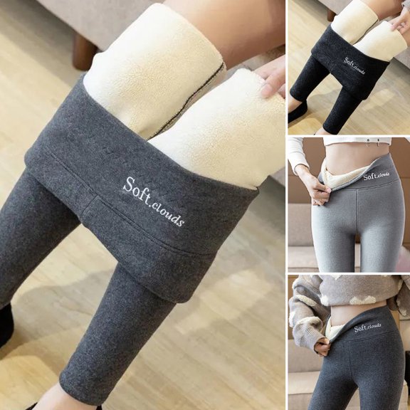 Women's Winter Warm Fleece Lined Leggings - Thick Velvet Tights Thermal Pants