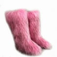 thumbnail image 1 of Women's Winter Warm Fluffy Faux Fur Knee High Snow Boots Outdoor Long Boots Big Size, 1 of 1