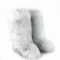 thumbnail image 1 of Women's Winter Warm Fluffy Faux Fur Knee High Snow Boots Outdoor Long Boots Big Size, 1 of 1