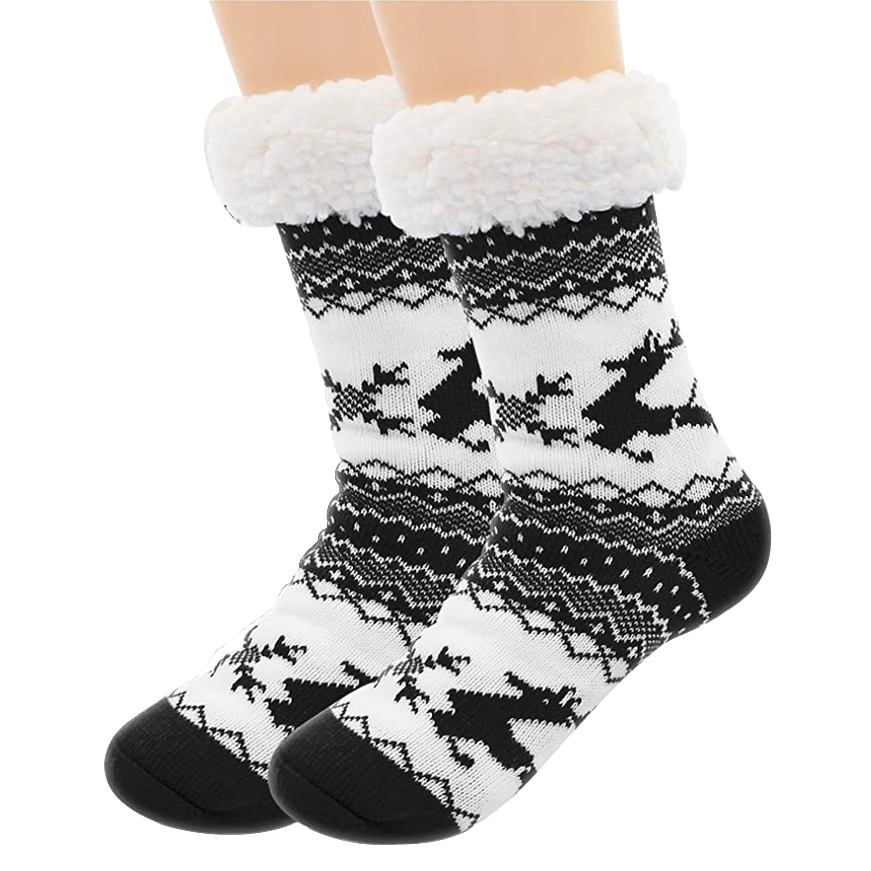 Women's Winter Warm Fuzzy Slipper Socks Fleece Soft Socks with Grippers