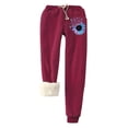 thumbnail image 1 of Women's Winter Warm Fuzzy Sweatpant High Waist Sherpa Lined Jogger Fleece Pants Drawstring Elastic Waist Pants Pocket, 1 of 6