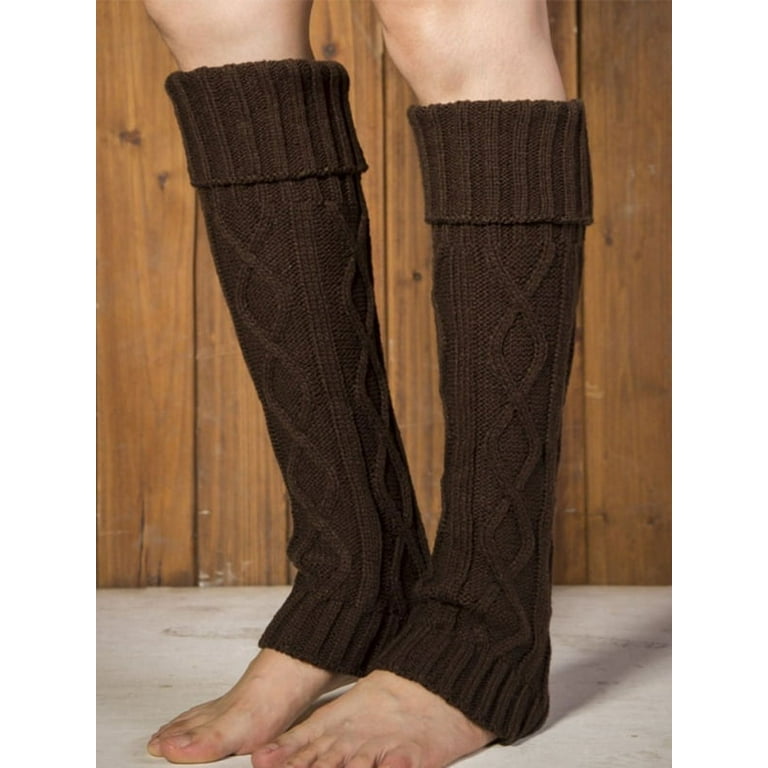 Women's Winter Warm Knitted Leg Warmers High Stockings Long Socks Leggings