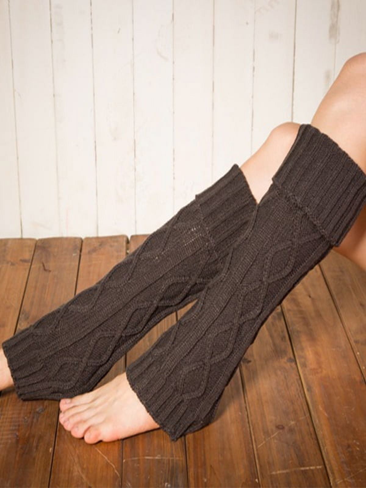Women's Winter Warm Knitted Leg Warmers High Stockings Long Socks