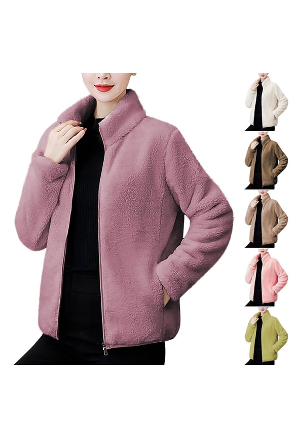 Women's Winter Warm Long Sleeve Jacket Coat Outerwear for Casual Daily Wear Streetwear Travel Fashion Essential Gift for Ladies | CSEONE,Pink XL