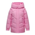 thumbnail image 1 of Women's Winter Warm Plus Size Puffer Coat Casual Colored Long-Sleeved Hooded Jacket Lightweight Puffer Jacket(Hot Pink 3XL), 1 of 7
