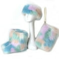 thumbnail image 1 of Women's Winter Warm Plush Headband, Handbag, Snow Boots and Fur Three Piece Set with Fleece Imitation Fur Mid Top Boots, 1 of 1