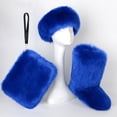 thumbnail image 1 of Women's Winter Warm Plush Headband, Handbag, Snow Boots and Fur Three Piece Set with Fleece Imitation Fur Mid Top Boots, 1 of 1