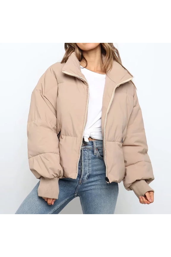 Women's Winter Warm Puffer Jacket Short down Parka for Women Cold Resistant Coat with Hood Puffer Coat Stand up Collar Jackets