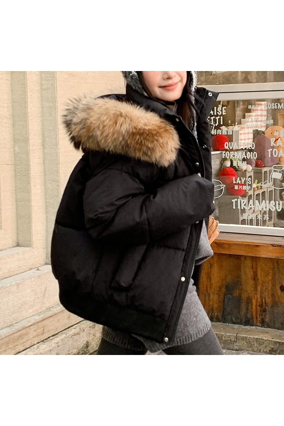 Women's Winter Warm Down-Filled Windproof Hooded Pullover Jacket – Cozy Fleece Lined Thermal Outerwear for Cold Weather