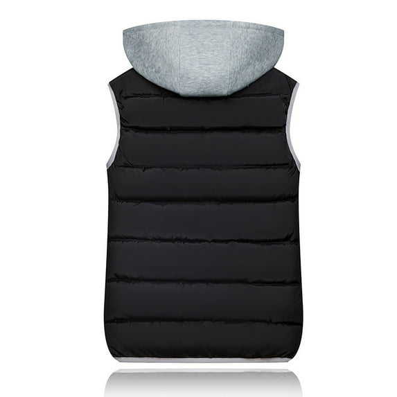 Women's Winter Warm Short-Sleeve Vest - Fashion Solid Color Button Casual Loose Top, Black, L