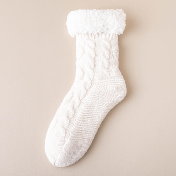 Women's Winter Warm Socks, Cozy Fuzzy Interior and Durable Non-Slip Grippers on The Bottom US 6 to 11