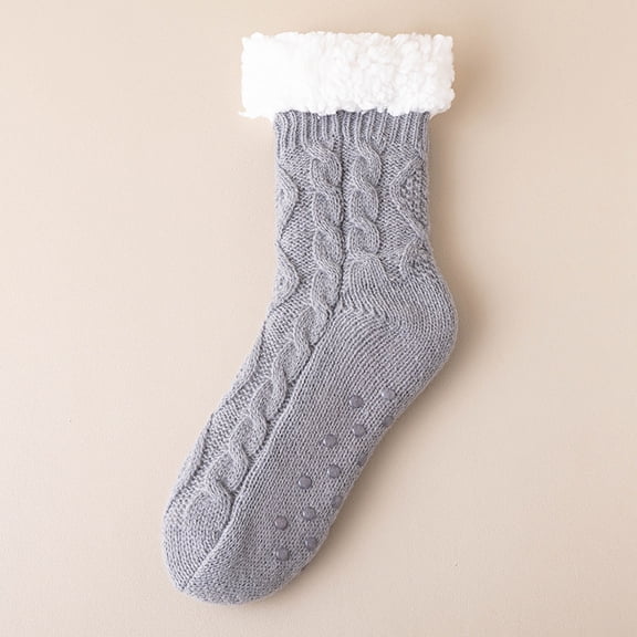 Women's Winter Warm Socks, Cozy Fuzzy Interior and Durable Non-Slip Grippers on The Bottom US 6 to 11