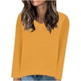 thumbnail image 1 of Women's Winter Warm Sweaters Solid Color Long Sleeve Casual Yellow V Neck Fall Clothing S-2XL, 1 of 6