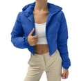 thumbnail image 1 of Women's Winter Warm Thickened Long Sleeve Hooded Zipper Jacket Windproof Cozy Overcoat Outerwear, 1 of 1