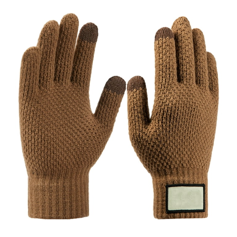 Women's Winter Warm Touch Screen Gloves Cable Knit Wool Fleece