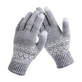 thumbnail image 1 of Women's Winter Warm Touch Screen Gloves Womens Thermal Cable Knit Wool Fleece Lined Glove for Cold Weather Gray One Size, 1 of 4