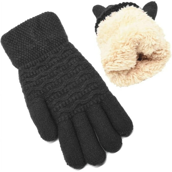 Women's Winter Warm Touch Screen Gloves Womens Thermal Cable Knit Wool Fleece Lined Glove for Cold Weather
