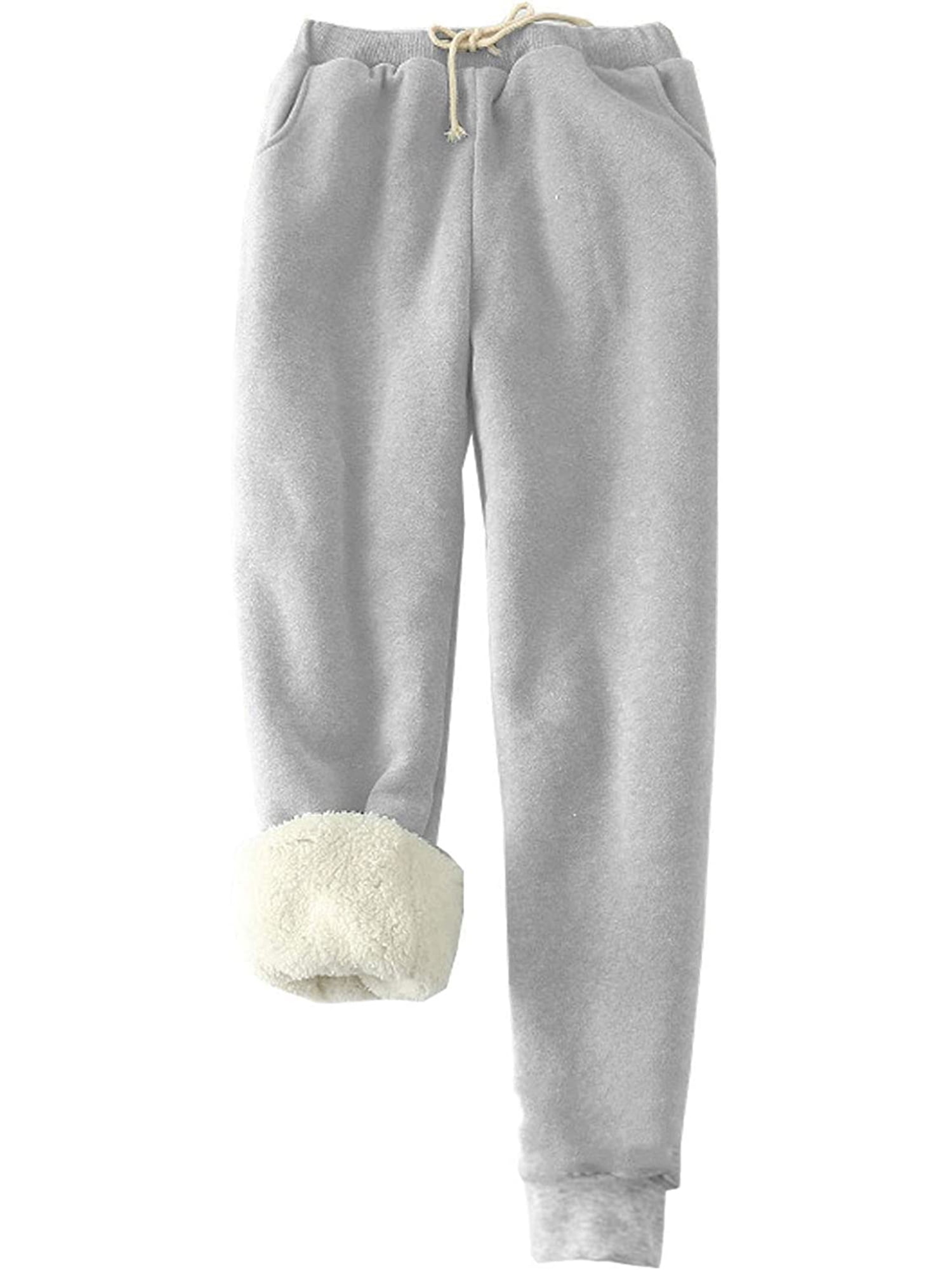 Women's Winter Warm Track Pants Sherpa Lined Sweatpants Athletic