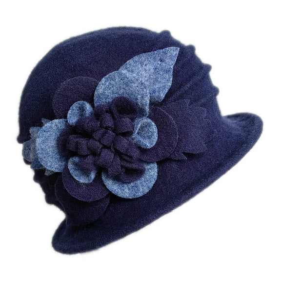 Women's Winter Warm Wool Hats - Beret, Beanie, Cloche & Bucket Styles, 1920s-50s Retro,Navy,One Size,Dailypoc