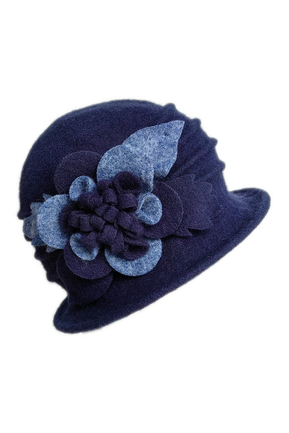 Women's Winter Warm Wool Hats - Beret, Beanie, Cloche & Bucket Styles, 1920s-50s Retro,Navy,One Size,Dailypoc