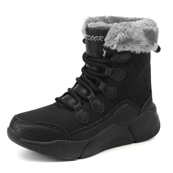 Women's Winter Waterproof Slip Resistant Snow Boots Warm Faux Fur Lined Mid-Calf Boots