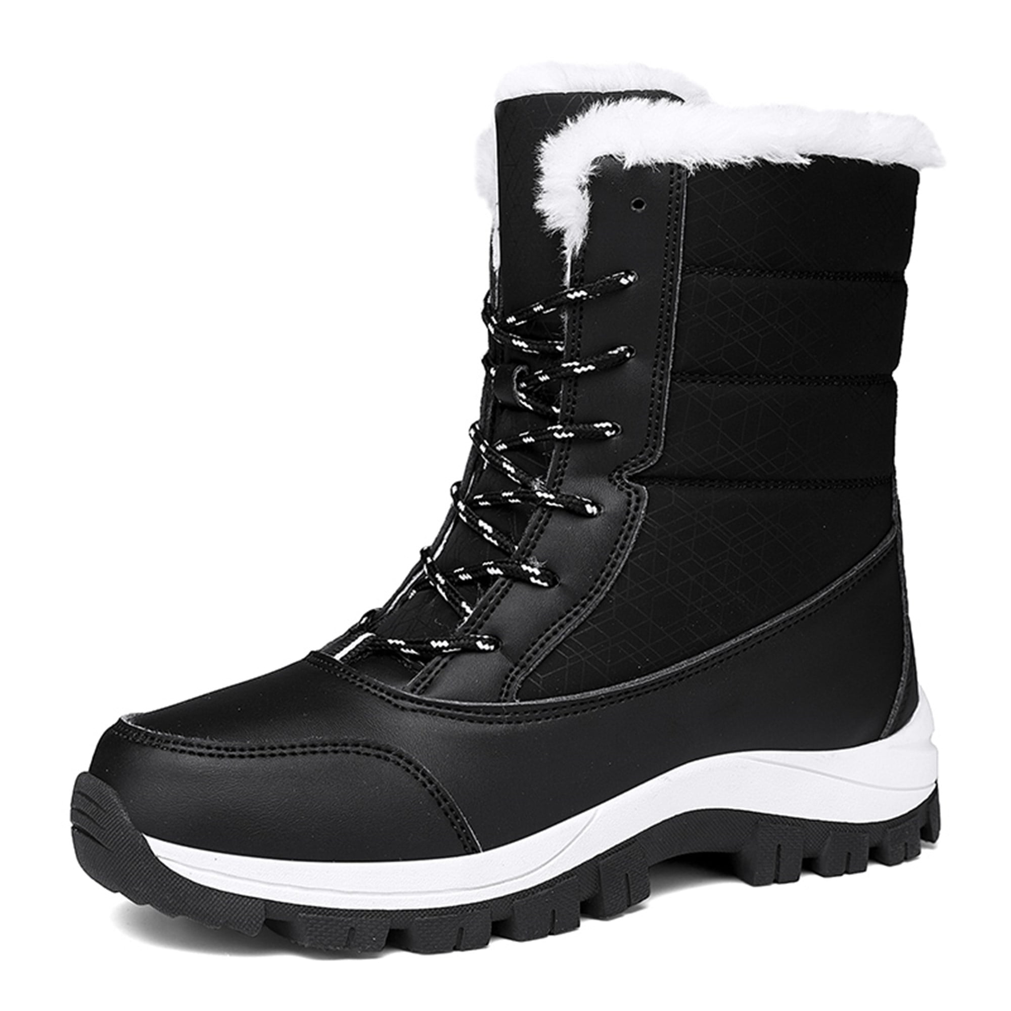 Women's Winter Waterproof Slip Resistant Snow Boots Warm Faux Fur Lined ...