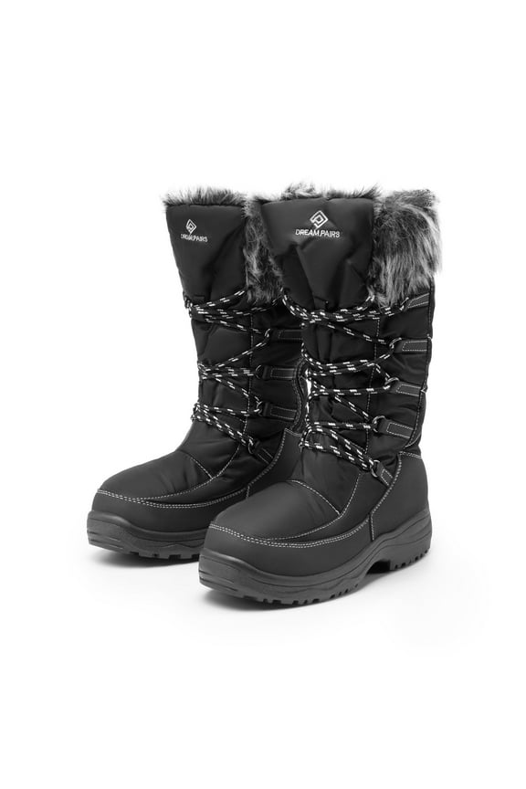 Women's Winter Waterproof Warm Mid Calf Snow Boots Outdoor Hiking Snow Boots