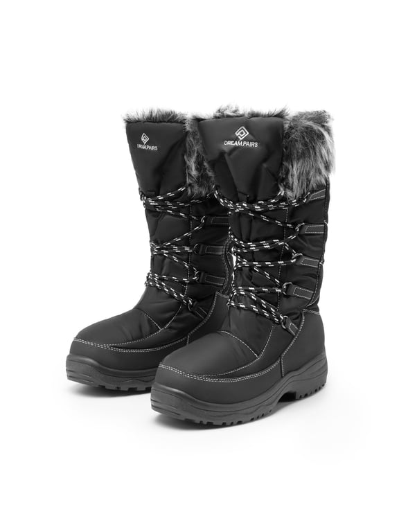 Women's Winter Waterproof Warm Mid Calf Snow Boots Outdoor Hiking Snow Boots