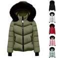 thumbnail image 1 of Women's Winter Waterproof Windproof Jacket Coat Outerwear with Pockets Zip Up Short Warm Snow Jacket Thermal Thickened Winter Fashion Gift | CSEONE,Army Green L, 1 of 9