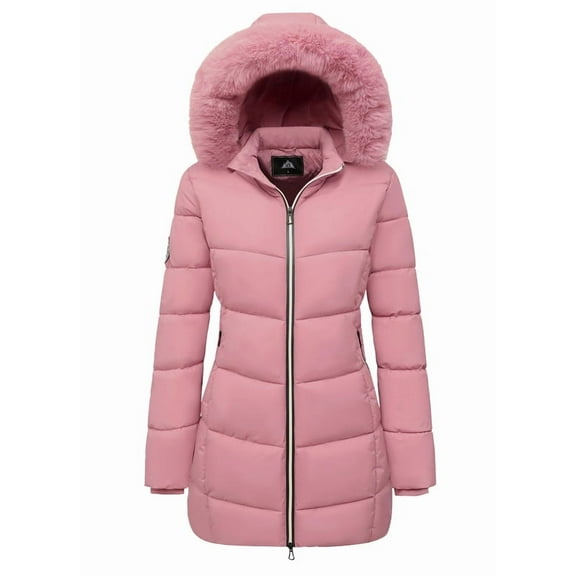 Winter Coats for Women Quilted Winter Jacket Windproof Puffer Parka Coat, Pink XL