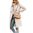 thumbnail image 1 of Women's Winter Wool Coat Casual Notch Lapel Single-Breasted Peacoat, 1 of 7