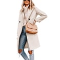 thumbnail image 1 of Women's Winter Wool Coat Casual Notch Lapel Single-Breasted Peacoat, 1 of 7