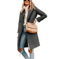 thumbnail image 1 of Women's Winter Wool Coat Casual Notch Lapel Single-Breasted Peacoat, 1 of 7