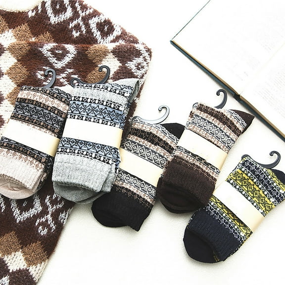 Women's Winter Wool Socks Warm Soft Full Cushion Crew Socks (5 Pairs)