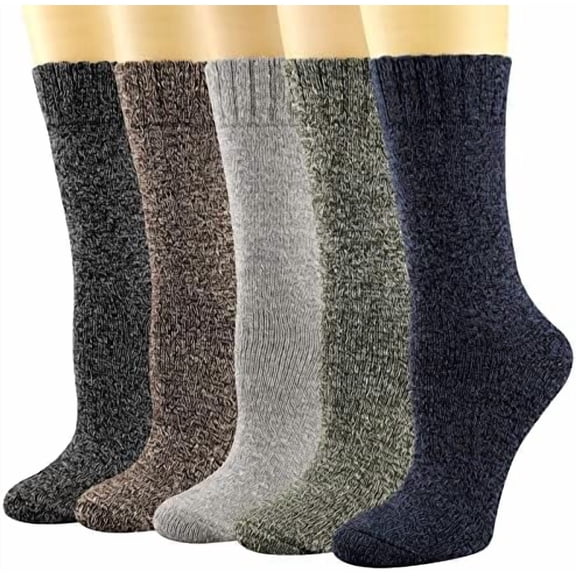 Women's Winter Wool Socks Warm Soft Full Cushion Crew Socks (5 Pairs)