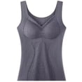 thumbnail image 1 of Women's Winter thermal Fleece Lined Tank Top with Built-in Bra, Seamless Padded Warm Base Layer Vest Underwear Dark Gray XXL(XXL), 1 of 5