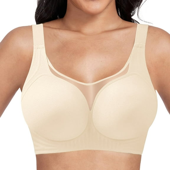 Women's Wire-Free Seamless Bralette - Breathable, Minimizer - T-Shirt/Sleep Bra