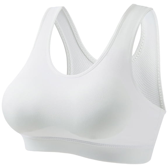 Women's Wire-Free Sports Bra Racerback Padded Crop Top Yoga Bra Shockproof Medium Support Bras