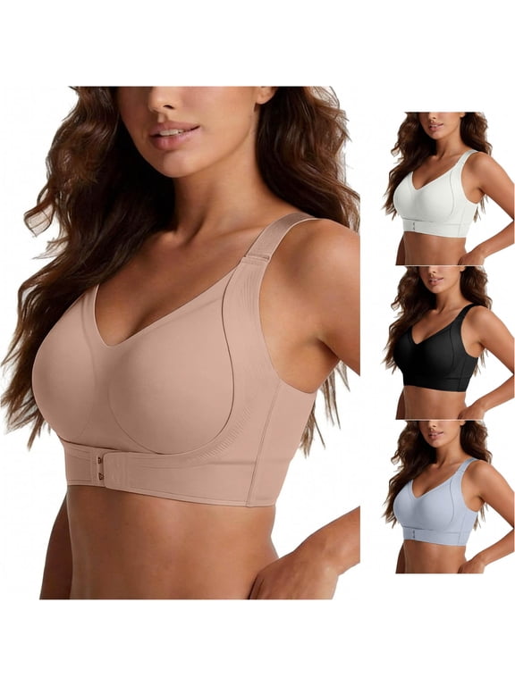 Women's Wirefree Bra, Lifting Full Coverage Four Hook Closure