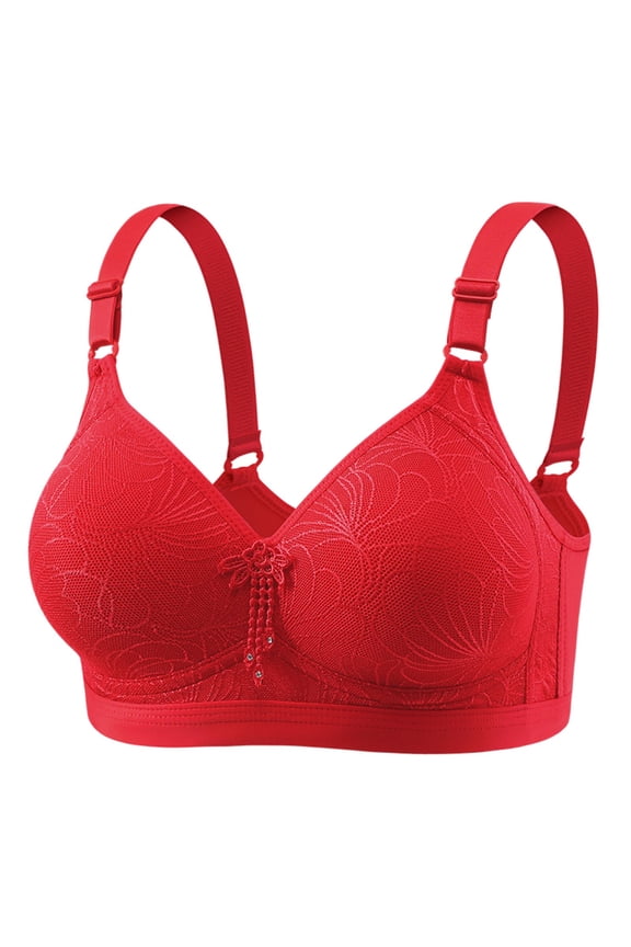 Women's Wirefree Front Buckle Bra - Comfortable Padded Cups, Adjustable Straps, Plus Size Fit, Breathable Fabric for Daily/Maternity Wear