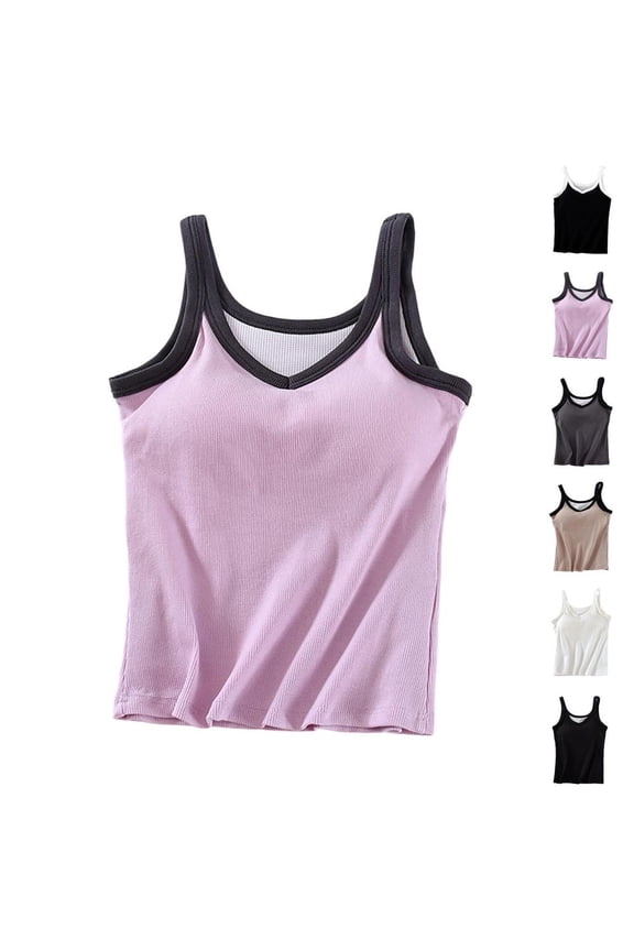Women's Wirefree Padded Bra Camisole with Short Sleeves, Soft Stretchy Sleepwear for Lounge and Bedtime