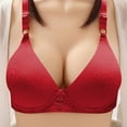 thumbnail image 1 of Women's Wireless Bra Breathable Comfortable Plus Size Push-up Underwear No Steel Daily Bra Cup Size 36/80-42/95 (36/80, Red), 1 of 4