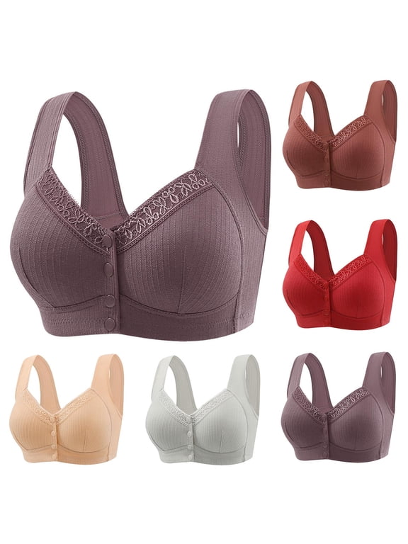 Women's Wireless Bra for Front Closure, Wire-Free Comfort, Breathable Feel with Stretch Fit, Versatile Underwear for Warm-Weather Wear, Designed for Women Seeking Everyday